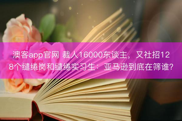 澳客app官网 裁人16000东谈主，又社招128个缱绻岗和缱绻实习生：亚马逊到底在筛谁？