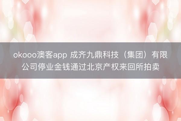 okooo澳客app 成齐九鼎科技(集团)有限公司停业金钱通过北京产权来回所拍卖