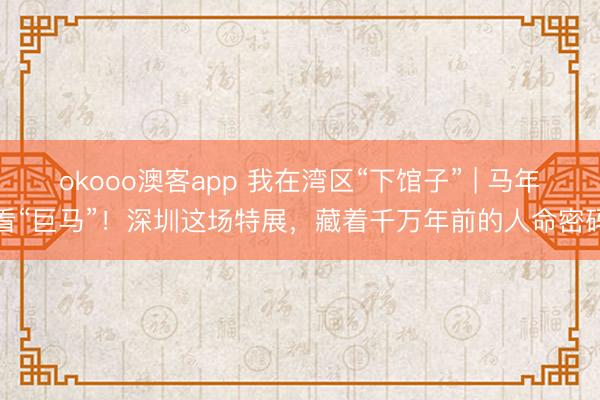 okooo澳客app 我在湾区“下馆子” | 马年看“巨马”！深圳这场特展，藏着千万年前的人命密码