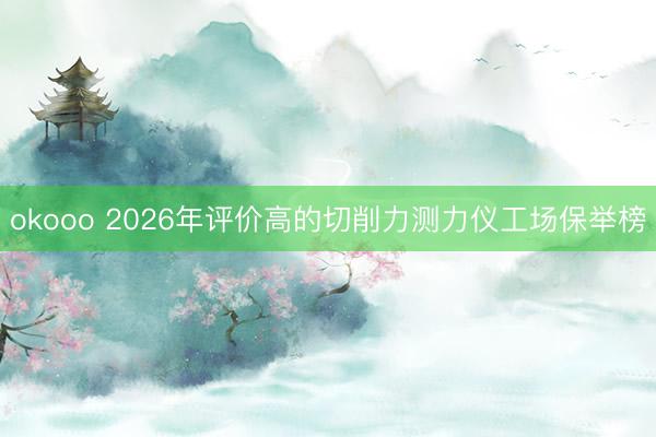 okooo 2026年评价高的切削力测力仪工场保举榜