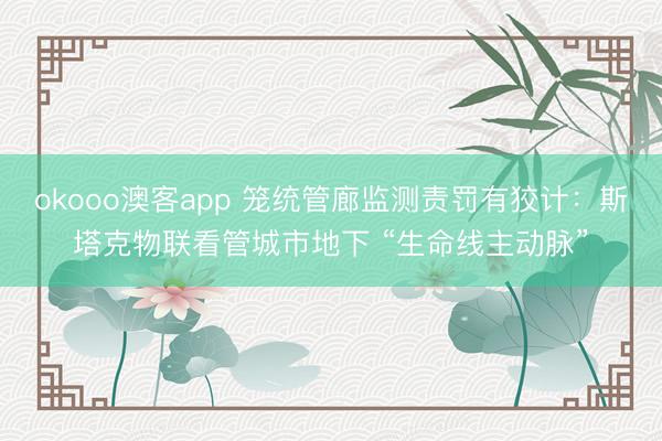 okooo澳客app 笼统管廊监测责罚有狡计：斯塔克物联看管城市地下 “生命线主动脉”