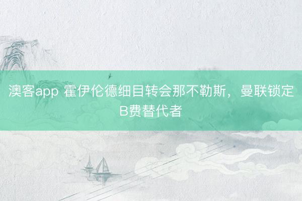 澳客app 霍伊伦德细目转会那不勒斯，曼联锁定B费替代者