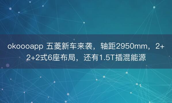 okoooapp 五菱新车来袭，轴距2950mm，2+2+2式6座布局，还有1.5T插混能源